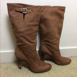 Prada mid calf leather boots